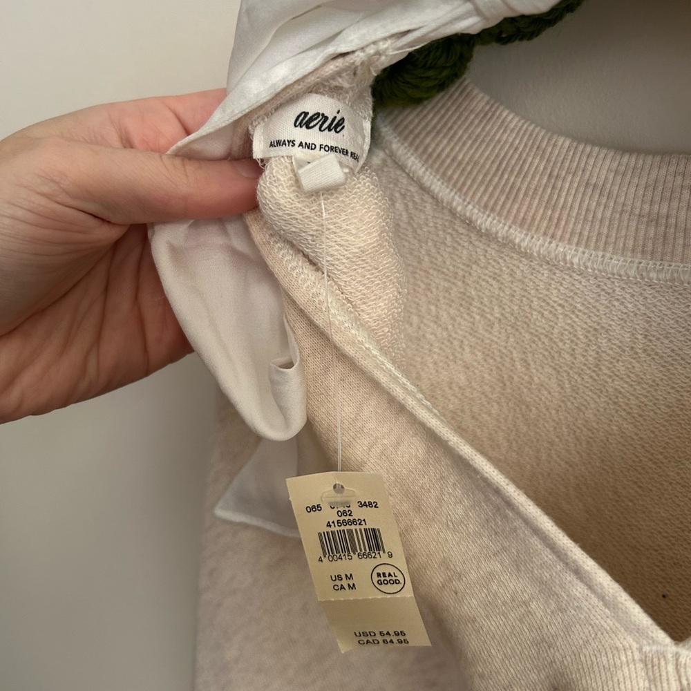 *Brand new* Aerie Cozy Beige Sweatshirt - Picture 3 of 7